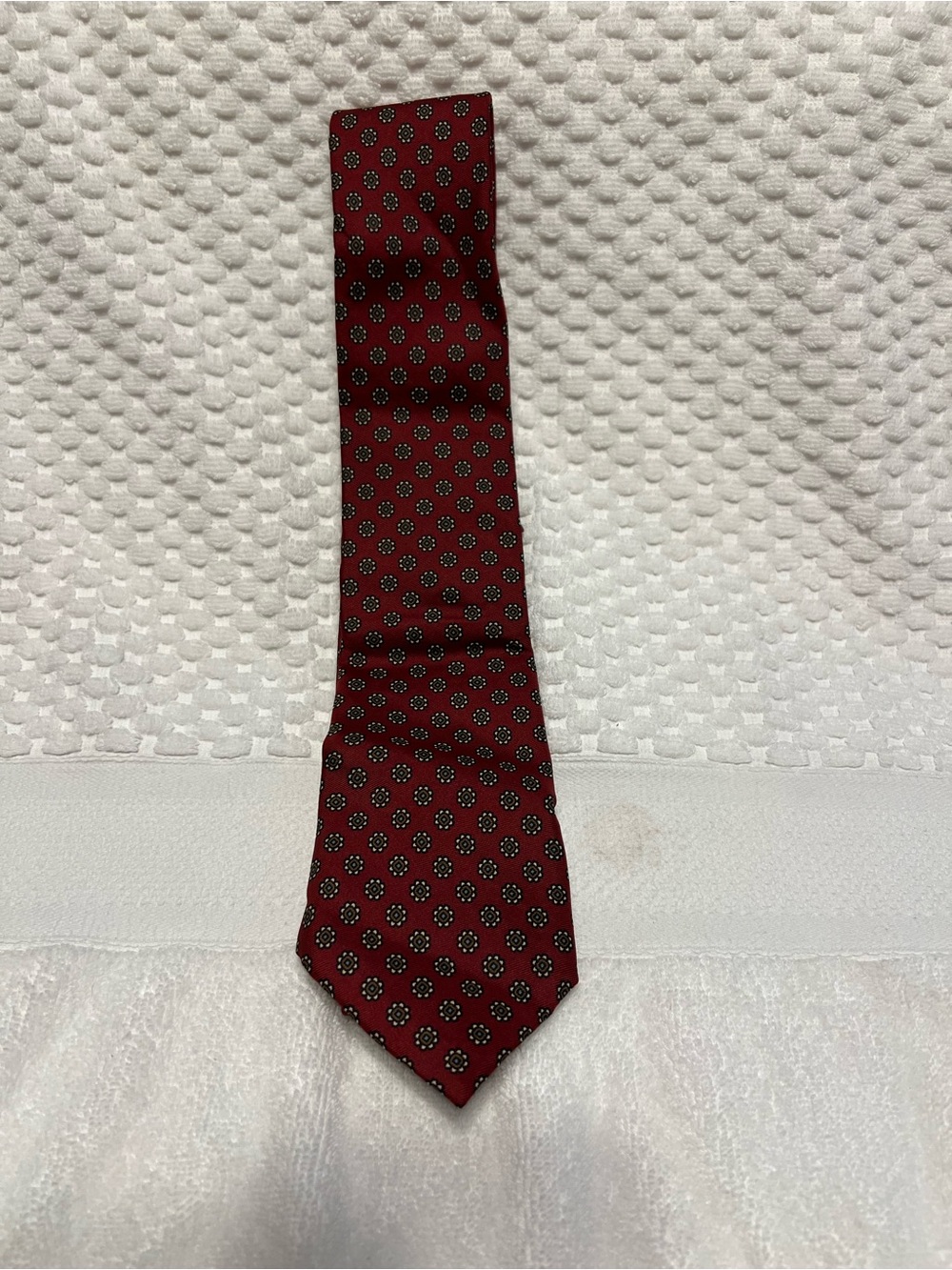 Neiman Marcus Burgundy Floral Medallion Tie